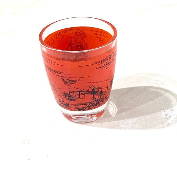 Vintage FRANCE Barware, Japanese Scene Liquor Decanter with Shot Glasses - Picture 8 of 13